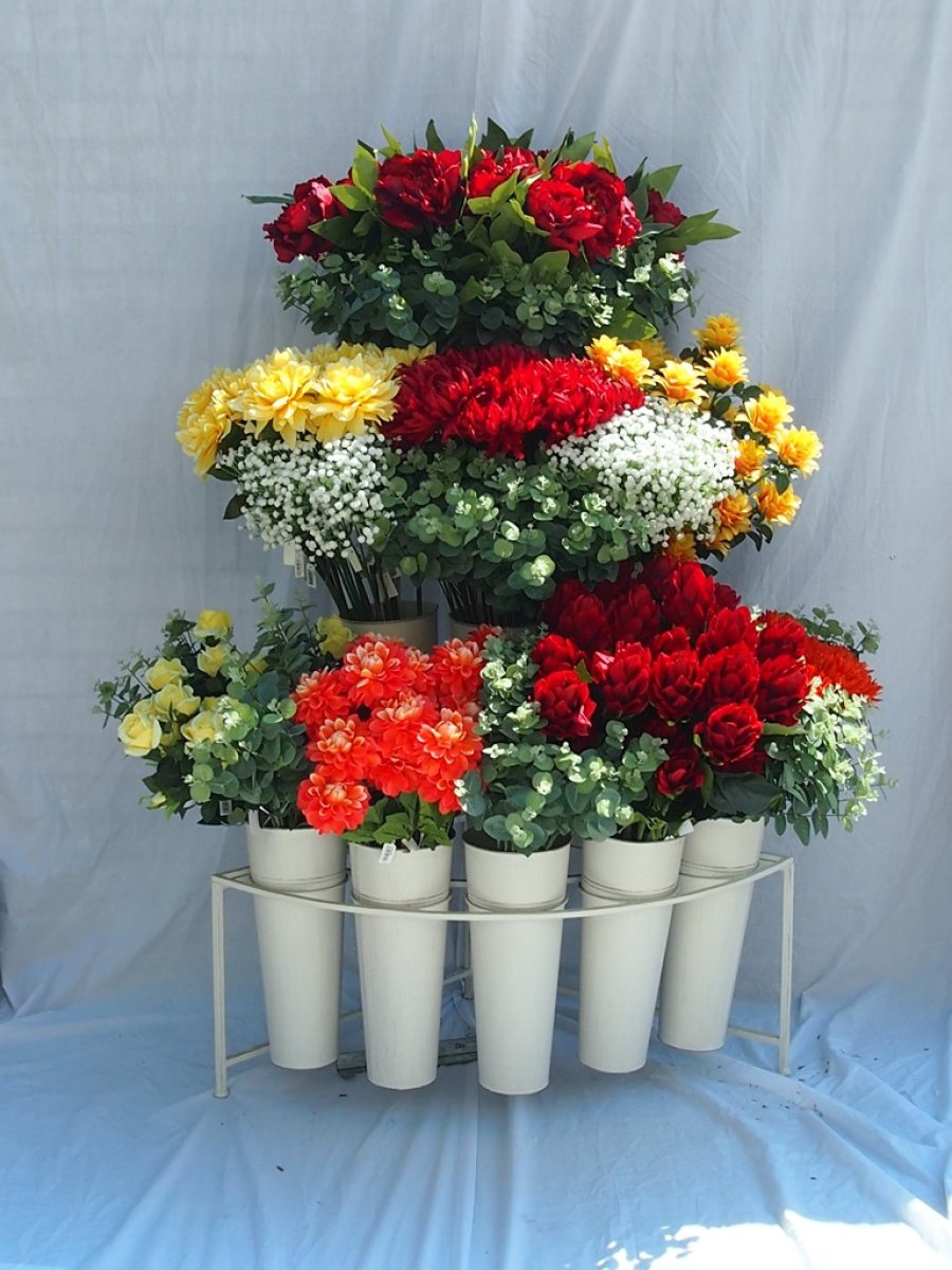 Metal Tall Flower Stand <br/>(9 Buckets)